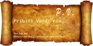 Pribill Valéria névjegykártya